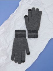 Rękawiczki - szary. Szare rękawiczki męskie Sinsay, bez wzorów, z materiału. Za 9.99 zł.
