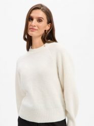 JOOP! Sweter z domieszką wełny Kobiety Syntetyczny biały, 36. Białe swetry damskie JOOP!, bez wzorów, z syntetyku, bez kołnierzyka, bez ramiączek, bez kaptura. Za 729.95 zł.