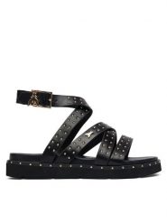 Patrizia Pepe Sandały PPJ397.31 Czarny. Czarne sandały damskie Patrizia Pepe, bez wzorów, ze skóry, bez obcasa, na płaskiej podeszwie, bez zapięcia. Za 489.99 zł.