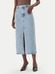 HUGO Spódnica jeansowa Gatje_4 50568239 Błękitny Regular Fit. Niebieskie spódnice damskie Hugo, xl, bez wzorów, z bawełny. Za 629.99 zł.