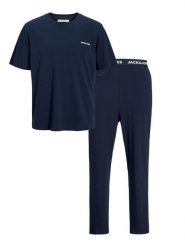Jack & Jones Piżama Everest 12273633 Granatowy Standard Fit. Niebieskie piżamy męskie Jack & Jones, l, bez wzorów, z bawełny, bez ramiączek. Za 129.99 zł.