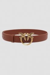 PINKO Brązowy pasek damski Love Berry H3 Belt, Rozmiar XS. Brązowe paski damskie Pinko, bez wzorów. W wyprzedaży za 419.99 zł.