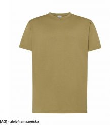 T-shirt JHK TSRA 150 - męski z krótkim rękawem wzmocniony lycrą ściągacz, 100% bawełna, 155-160g - zieleń amazońska XS. Zielone t-shirty męskie JHK, m, bez wzorów, z bawełny, bez kołnierzyka. Za 20.50 zł.