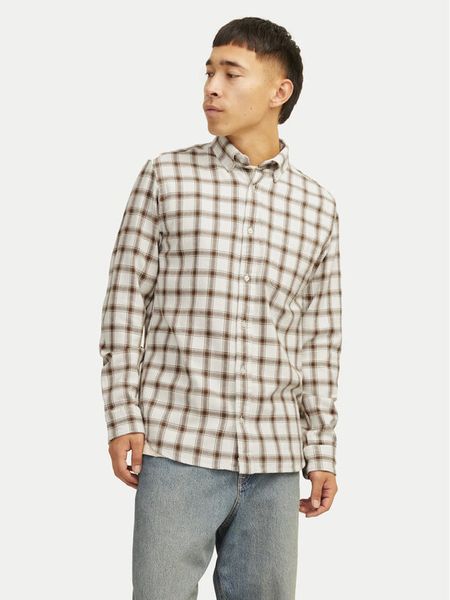 Jack & Jones Koszula Blubrook 12260710 Beżowy Comfort Fit. Brązowe koszule męskie Jack & Jones, m, bez wzorów, z bawełny, bez kołnierzyka, bez ramiączek. Za 119.99 zł.