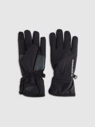 4F Rękawiczki zimowe Touch Screen uniseks - czarne XS. Czarne rękawiczki damskie 4f, na zimę, bez wzorów, z materiału, klasyczne. Za 89.99 zł.