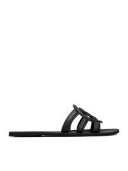 Nine West Klapki CEO-CT1120 Czarny. Czarne klapki damskie Nine West, bez wzorów, z materiału, bez obcasa. Za 89.99 zł.