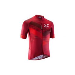 Koszulka na rower MTB XC męska. Czerwone koszulki sportowe męskie B'TWIN, z krótkim rękawem. Za 169.99 zł.