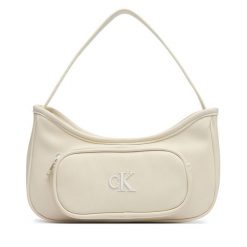 Torebka Calvin Klein Jeans. Białe torebki do ręki damskie Calvin Klein Jeans, bez wzorów, z jeansu, klasyczne, bez dodatków. Za 229.99 zł.