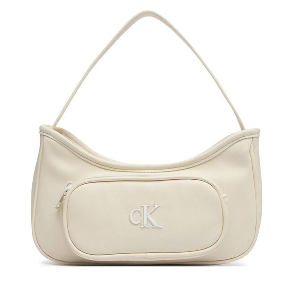 Torebka Calvin Klein Jeans. Białe torebki do ręki damskie Calvin Klein Jeans, bez wzorów, z jeansu, klasyczne, bez dodatków. Za 217.99 zł.