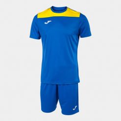 Zestaw koszulka i spodenki Joma Phoenix II. Niebieskie szorty dla chłopców Joma, bez wzorów, z poliesteru, sportowe. Za 72.05 zł.