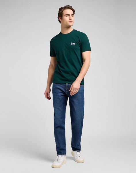 MESKA KOSZULKA LEE SS SMALL LOGO TEE JADE FOREST 112370501. T-shirty męskie Lee, l, bez wzorów, bez kołnierzyka. Za 79.99 zł.