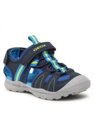 Sandały Geox. Niebieskie sandały chłopięce Geox, bez zapięcia. Za 169.99 zł.