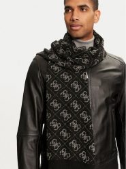 Guess Szalik AM9468 POL03 Czarny. Czarne rękawiczki męskie Guess, z aplikacjami, z materiału. Za 209.99 zł.