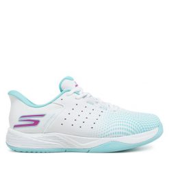 Buty do tenisa Skechers. Białe obuwie sportowe damskie Skechers, bez wzorów, tenisowe. Za 219.99 zł.