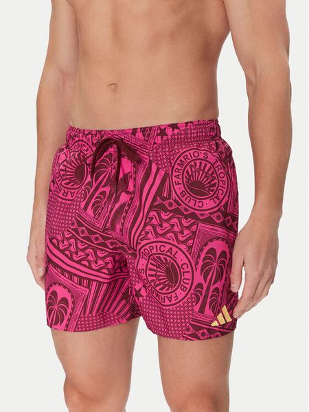 Adidas Szorty kąpielowe FARM 3-Stripes JG3599 Różowy Regular Fit. Czerwone krótkie spodenki sportowe męskie Adidas, l, bez wzorów, z syntetyku, żeglarskie. Za 129.99 zł.