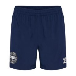 Damskie szorty Dania Travel Wov. Niebieskie szorty sportowe damskie Hummel, s, bez wzorów, z materiału, sportowe, na fitness i siłownię. Za 188.50 zł.