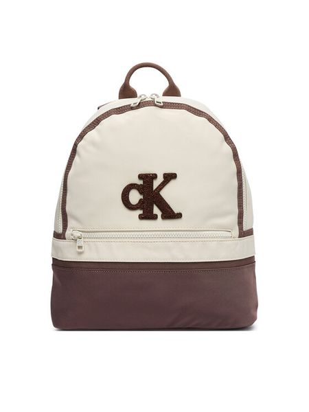 Calvin Klein Jeans Plecak Colour Block Backpack IU0IU00758 Beżowy. Brązowe torby i plecaki dziecięce Calvin Klein Jeans, z jeansu. Za 299.99 zł.