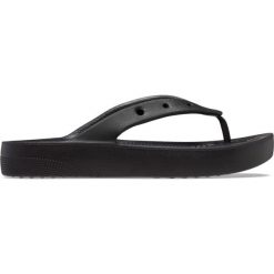 Japonki plażowe damskie Crocs Classic Platform Flip. Białe klapki damskie Crocs, bez wzorów, sportowe, bez obcasa. W wyprzedaży za 129.00 zł.