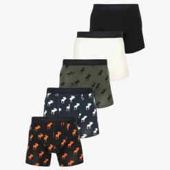 Bokserki Mężczyzna Swedemount Forest Boxer Shorts 5-Pack. Czarne bokserki męskie SWEDEMOUNT, z tkaniny, bez zapięcia, na fitness i siłownię. Za 169.99 zł.