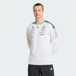 Koszulka Z Długim Rękawem Mercedes - Amg Petronas Formula 1 Team Driver Jersey. Białe bluzki z długim rękawem męskie Adidas, bez wzorów, z jersey, bez kołnierzyka. Za 569.00 zł.