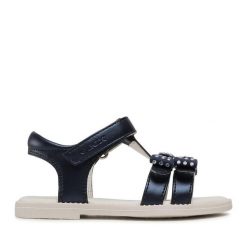 Sandały Geox. Niebieskie sandały dziewczęce Geox, bez zapięcia. Za 209.99 zł.