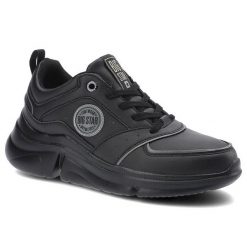Czarne Sneakersy Big Star Damskie Sportowe Buty. Czarne obuwie sportowe damskie Big Star, z aplikacjami, ze skóry ekologicznej. Za 139.00 zł.