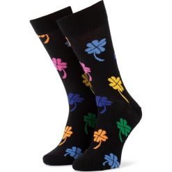 Skarpety Wysokie Unisex HAPPY SOCKS - BLU01-9000 Czarny Kolorowy. Czarne skarpety damskie Happy Socks, bez wzorów, z bawełny. Za 39.90 zł.