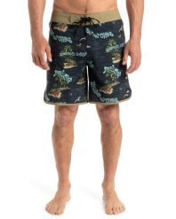 Spodenki boardshort dla Mężczyzn SURFSILK SCALLOP 18" Czarny. Niebieskie kąpielówki męskie Quiksilver, m, bez wzorów, z materiału, do pływania. Za 240.10 zł.