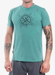 Koszulka z nadrukiem Sensor Coolmax Techtee SS Compass. Zielone koszulki sportowe męskie Sensor, l, bez wzorów, z jedwabiu, bez kołnierzyka, bez ramiączek, do biegania. Za 230.99 zł.