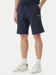 Aeronautica Militare Szorty sportowe 261BF0032UF00674 Granatowy Regular Fit. Niebieskie krótkie spodenki sportowe męskie Aeronautica Militare, m, bez wzorów, z bawełny. Za 359.99 zł.