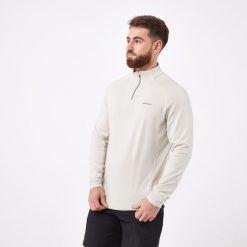 Bluza do tenisa męska długi rękaw Artengo Thermic na krótki suwak. Brązowe bluzy sportowe męskie ARTENGO, m, bez wzorów, z elastanu, sportowe, bez kaptura. Za 99.99 zł.