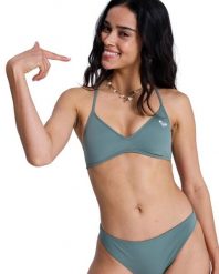 Trójkątny stanik bikini dla Kobiety SOLID ESSENTIALS Zielony. Zielone bikini damskie Roxy, xl, bez wzorów. Za 139.99 zł.