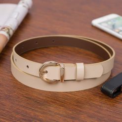 Pasek skórzany BELTIMORE beżowy r.105-120 cm O25. Brązowe paski damskie bez wzorów. Za 49.99 zł.