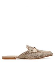 Guess Klapki FLJBO2 LEL06 Beżowy. Brązowe klapki damskie Guess, z aplikacjami, z materiału, bez obcasa. Za 309.99 zł.