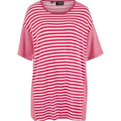 T-shirt z opuszczanymi ramionami bonprix czerwono-biel wełny w paski. T-shirty damskie marki DOMYOS. Za 69.99 zł.