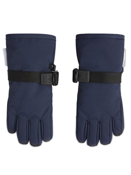 Reima Rękawiczki dziecięce Tartu 5300105A Granatowy. Niebieskie rękawiczki dziecięce Reima, bez wzorów, z dzianiny. Za 159.99 zł.