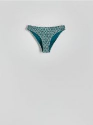 Dół od bikini - morski. Zielone bikini damskie Reserved, l, bez wzorów. W wyprzedaży za 19.99 zł.