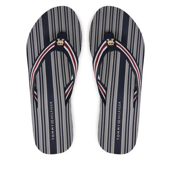 Japonki Tommy Hilfiger. Niebieskie klapki damskie Tommy Hilfiger, bez wzorów, bez obcasa. Za 119.99 zł.