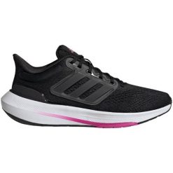 Buty adidas Ultrabounce W HP5785 czarne. Czarne obuwie sportowe damskie bez wzorów, z gumy, do biegania. Za 519.13 zł.