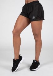 Portland 2-In-1 Szorty - Czarny. Czarne szorty sportowe damskie GORILLA WEAR, m, bez wzorów, z poliesteru, na fitness i siłownię. Za 209.00 zł.