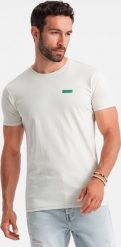 Ombre T-shirt męski bawełniany z kontrastową nitką - biały V5 OM-TSCT-0151 XL. Białe t-shirty męskie Ombre, m, bez wzorów, z bawełny, bez kołnierzyka. Za 19.99 zł.