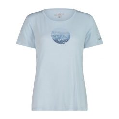 Kobiece koszulki w kwiaty CMP. Niebieskie t-shirty damskie CMP, bez wzorów, z lyocellu, bez kołnierzyka. Za 182.50 zł.