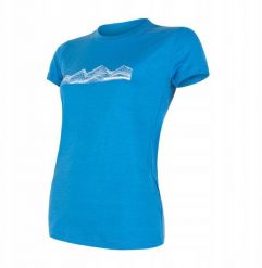 SENSOR MERINO ACTIVE PT tee ss WOM blue mount. L. Niebieskie t-shirty damskie Russell Athletic, l, bez wzorów, bez kołnierzyka. Za 559.75 zł.