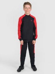 4F Spodnie sportowe dziecięce 4F JUNIOR x Robert Lewandowski - czarne 122/128 (6-8 lat). Czarne spodnie sportowe dla dziewczynek 4f, bez wzorów, z dzianiny, na fitness i siłownię. Za 149.99 zł.