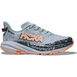 Buty do biegania damskie Hoka One One Speedgoat 6 GTX. Niebieskie obuwie sportowe damskie Hoka One One, bez wzorów, z materiału, do biegania. Za 1,088.00 zł.