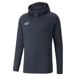 Bluza z kapturem Puma Teamfinal Casuals Hooded Jkt, Mężczyźni. Niebieskie bluzy męskie Puma, m, bez wzorów, z bawełny, z kapturem. Za 274.05 zł.