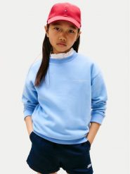 Tommy Hilfiger Bluza KS0KS00640 Błękitny Regular Fit. Niebieskie bluzy dla chłopców Tommy Hilfiger, bez wzorów, z bawełny, bez ramiączek, bez kaptura. Za 169.99 zł.