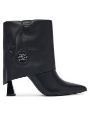 KARL LAGERFELD Botki Debutante KL32045A Czarny. Czarne botki damskie KARL LAGERFELD, ze skóry, bez obcasa, na słupku, bez zapięcia. Za 1,189.00 zł.