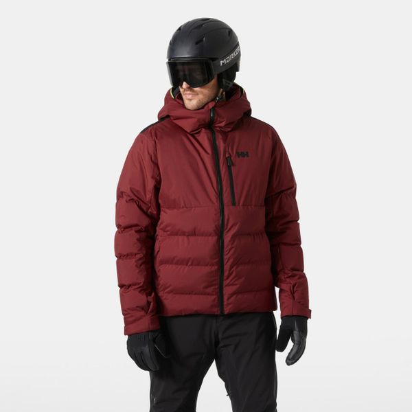 Kurtka puchowa Helly Hansen Kvitfjell. Czerwone kurtki męskie Helly Hansen, na zimę, m, bez wzorów, z puchu, sportowe, bez kaptura. W wyprzedaży za 1,313.50 zł.