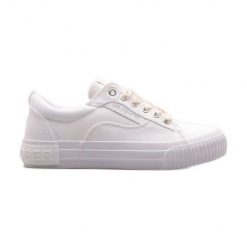 Trampki Lee Cooper LCW-24-31-2170L białe. Białe trampki i tenisówki damskie bez wzorów, z materiału, sportowe, bez zapięcia. Za 197.45 zł.